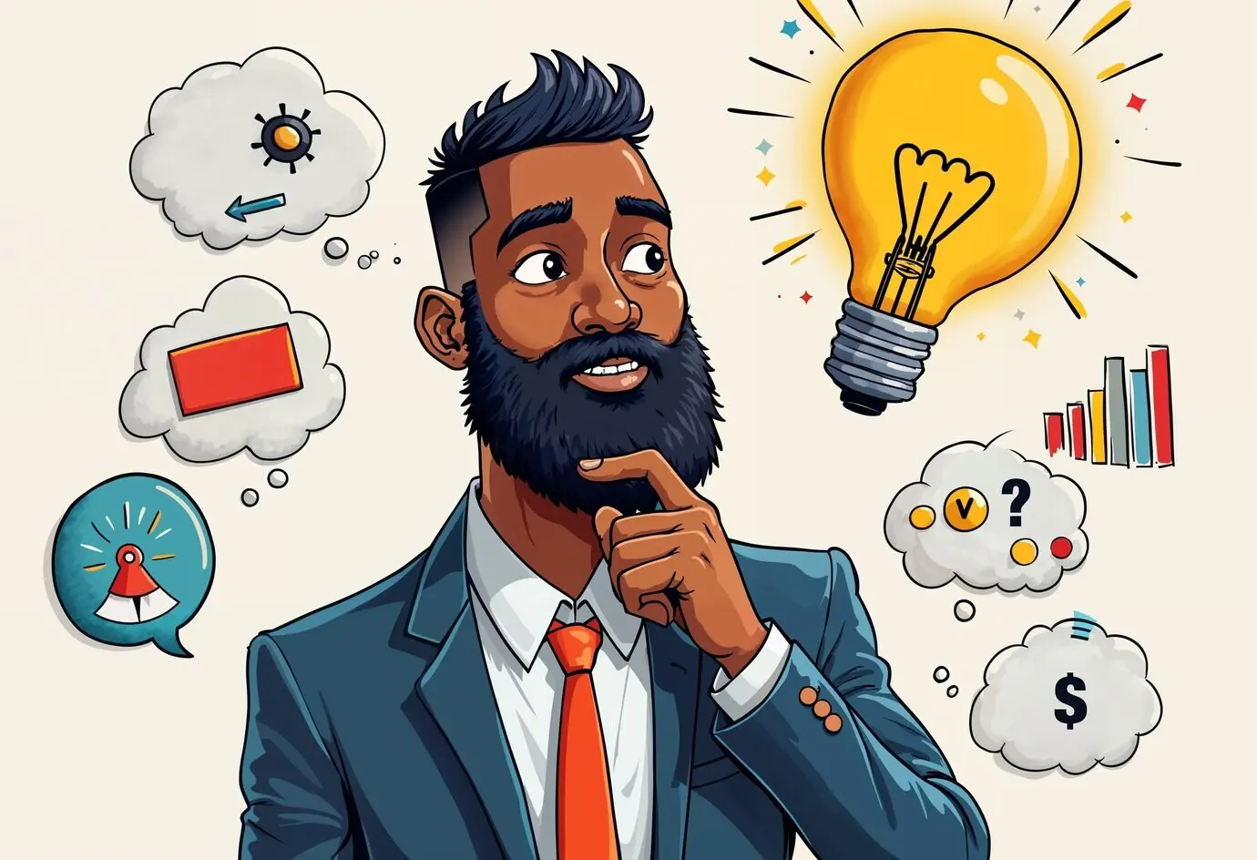 Illustration einer Präsentation mit Geschäftsgrafiken